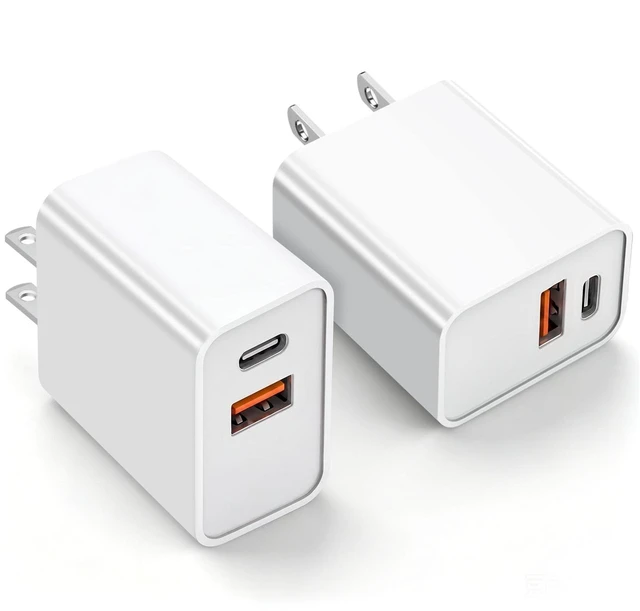 Main image of iPhone 17/16 Charger Block, 2Pack 20W Dual Port PD Fast USB C Wall Charger Adapter + USB A Quick Charging Brick Plug Compatible with iPhone Air/17/16/15/14/13/12/11/Pro Max/Plus/XS/XR/X,iPad,AirPods