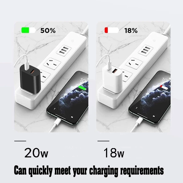 Alt view image 6 of 7 - 4 Pack USB C Charger Block,20W USB-C & USB-A Port Chargerfor i Phone 17/16/15/14/13/12/11/X/8, i Pad and More
