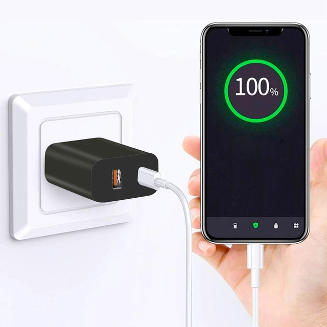 Alt view image 7 of 7 - 4 Pack USB C Charger Block,20W USB-C & USB-A Port Chargerfor i Phone 17/16/15/14/13/12/11/X/8, i Pad and More