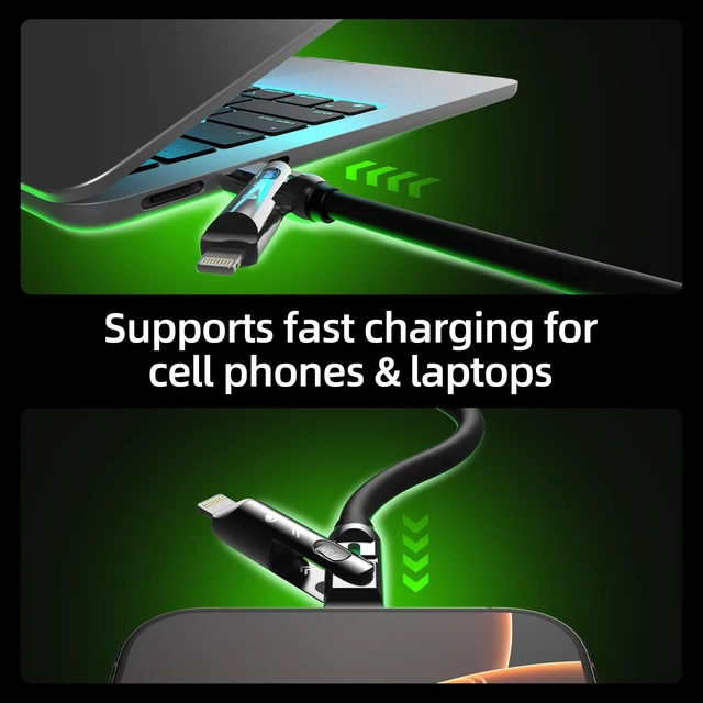 Alt view image 7 of 7 - USB C to USB C Cable, 240W 4 in 1 Charging Cable, Black, 6.6FT | Carrying Case, USB-A & USB-C to USB-C/Lightning, For iPhone 17/16/15/14, MacBook, iPad, Laptop, Samsung S25/S24