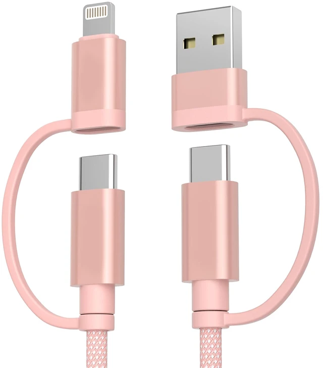 Main image of 4 in 1 USB C to USB C Cable 10ft for iPhone 18 17 16 15 Pro Max | 60W Fast Charging Multi Charger Cord with USBA Adapter/iOS/Type C for MacBook Pro,iPad mini 7 Air 4 5,S25 S24 S23 S22 S20