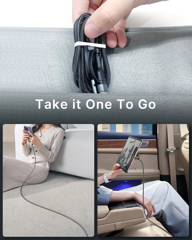 Alt view image 7 of 7 - 4 in 1 Charging Cable 6.6FT, 60W USB C to Lightning Cable, USB A/C to C/Lightning Multi Charging Cable Fast Charging for iPhone 17Air 16 15 14 13 12 Pro Max/MacBook Pro/iPad/Samsung S25 S24/ Switch 2