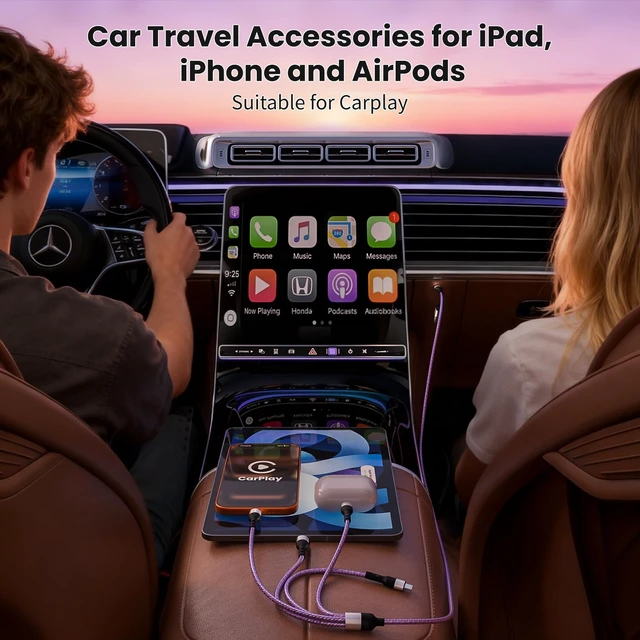 Alt view image 6 of 7 - Dual Type-C 4 in 2 Multi Charging Cable, USB A/C to Dual USB C/IP/Micro USB | Travel Essential for Airplane & Cruise, Chargers for Multi Devices,Compatible for iPhone 17-8, Android/Galaxy/Tablet-5FT