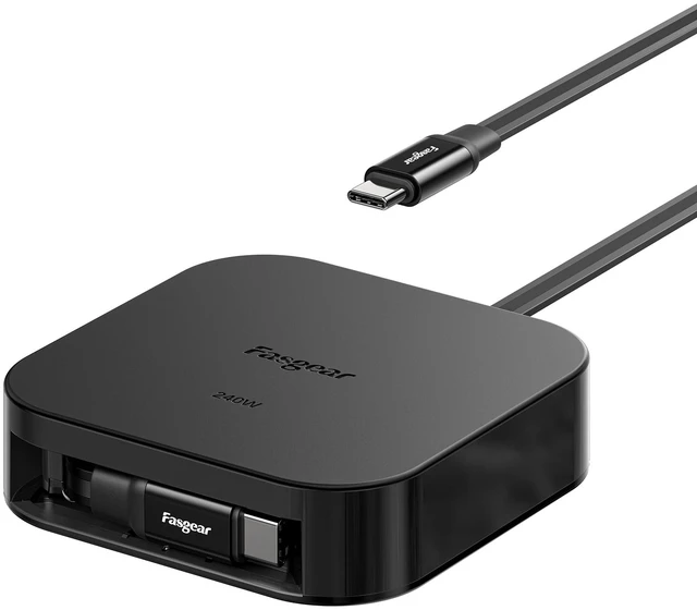 Main image of 240W USB C to USB C Retractable Cable, 6.6ft, Black | 5A PD/PPS Fast Charging, 480Mbps Data Transfer, For i-Phone Duo, i-Phone 17 18 Pro, Mac-book Pro M4, Galaxy S25 Ultra