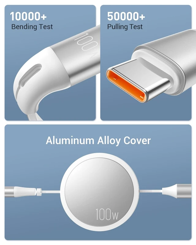 Alt view image 6 of 7 - 100W Multi Charging Cable, 6-in-1 Retractable USB C/A Cable, 5A Fast Charger Cord for Multiple Devices with Type C/L/Micro Ports for Phone 17 16 15 14 Pro Max, S24/S23, MBook, Pad (3.6ft) White