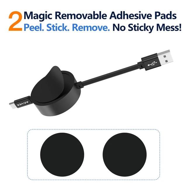 Alt view image 6 of 7 - 1.6ft Fixed / 2.3ft Extend Single-End Retractable USB C Cable | Desk-Mounted, Pocket Size, 3A Fast Type C Phone Charger for iPhone 17 16 15, Samsung S20 S10, Android, Cord Organizer