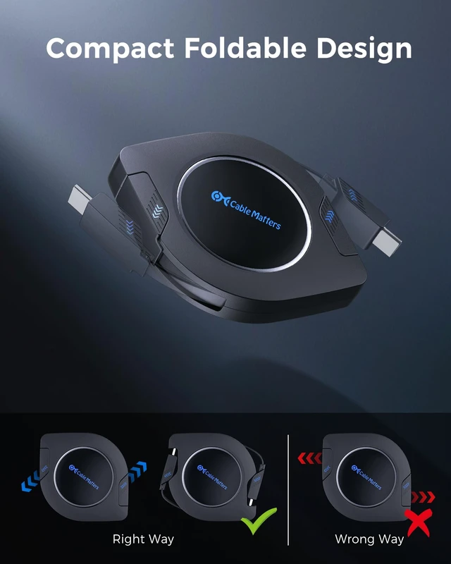 Alt view image 5 of 7 - 2-Pack Retractable USB C Cable, 60W Charging, 2.8ft | 480Mbps Data, Compatible with Apple CarPlay, Android Auto, iPhone 17/16, Galaxy S24, iPad Pro