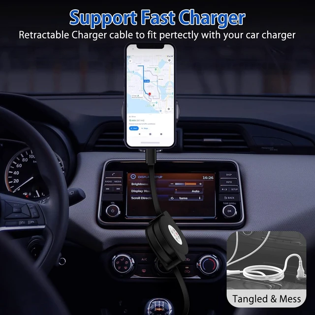 Alt view image 6 of 7 - Retractable USB to USB C Cord for iPhone 17 Pro/16 Pro Max/15 Pro,2Pack 3.3FT Android Auto Phone Type C Charger Cable Fast Charging for Samsung Galaxy S25/S24 Ultra/S23/S22/S21/S20/A35/A54/A55/A16/A15
