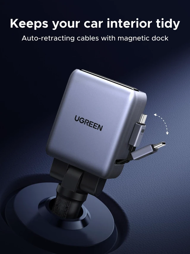 Alt view image 5 of 7 - 150W 4-Port Retractable Car Charger with 100W Retractable Cable | 3 USB-C 1 USB-A, For iPhone 18 Pro Max 18 Duo 17 16 15 14 13 12 series, Galaxy S26 S25 S24 Ultra, iPad, MacBook, and more