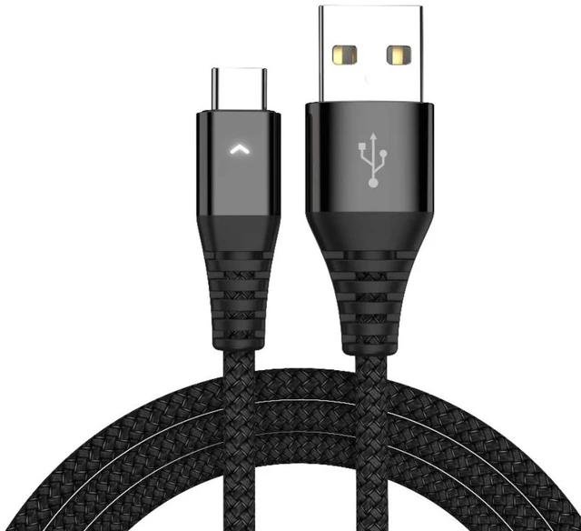 Main image of Nylon Braided USB Type C Cable, USB A 2.0 to USB C Fast Charger Cord for Samsung Galaxy Note 9 8 S20 S10 S10+ S10e Fold S9 S8+, Mini Active (Black, 3 Feet)