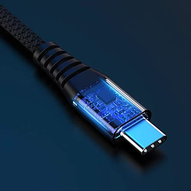 Alt view image 6 of 7 - Nylon Braided USB Type C Cable, USB A 2.0 to USB C Fast Charger Cord for Samsung Galaxy Note 9 8 S20 S10 S10+ S10e Fold S9 S8+, Mini Active (Black, 3 Feet)