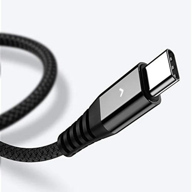 Alt view image 7 of 7 - Nylon Braided USB Type C Cable, USB A 2.0 to USB C Fast Charger Cord for Samsung Galaxy Note 9 8 S20 S10 S10+ S10e Fold S9 S8+, Mini Active (Black, 3 Feet)