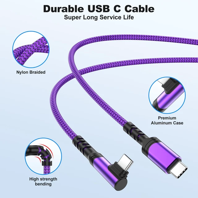 Alt view image 6 of 7 - 10ft USB C Cable Fast Charging,3 Pack 60W(3A) USB C Charger Cable | Long Type C Fast Charging Cable Nylon Braided USBC Charger Cord for MacBook,iPad,iPhone 17 16 15 Pro Max,Galaxy S26/S25,Pixel