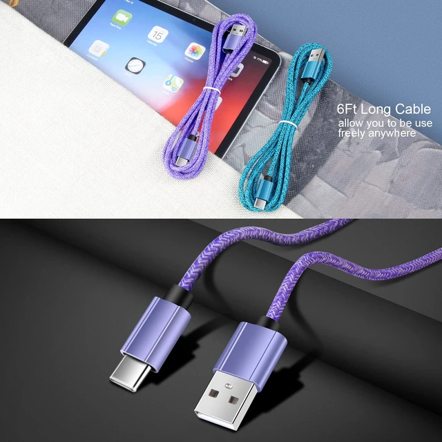 Alt view image 7 of 7 - Google Pixel Charger 6FT USB C Fast Charging Cable | for Google Pixel 11 10a 10 Pro XL 10 Pro Fold 9a 9 Pro 8 7,C Type Cord Charger Fast Charger for iPhone 17e 17 Pro Max 17 16e