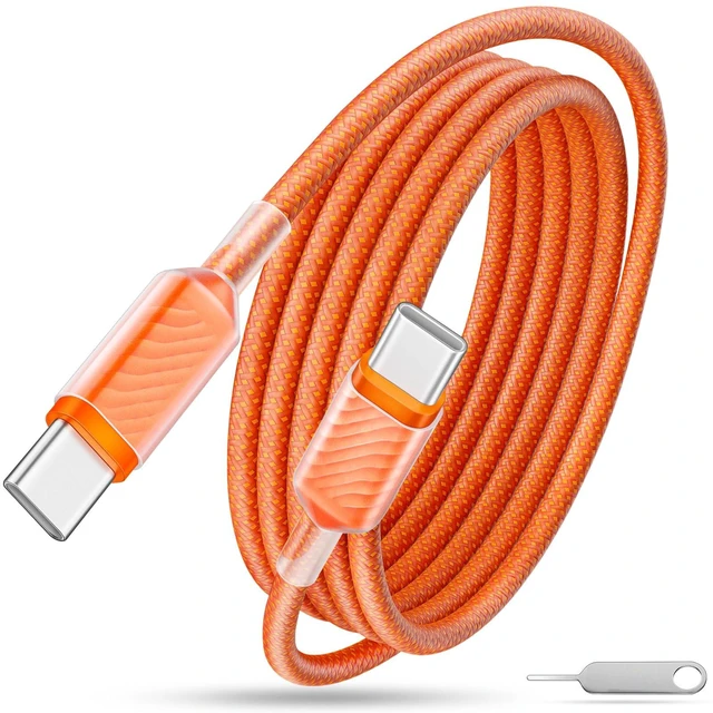 Main image of USB C Cable Fast Charging 6FT 60W 45W 40W 30W 25W 3A for iPhone 18 Pro Max 17 Air 16 Plus 16e 15 Nylon Braided USB Type C PD Charge Cord for Galaxy S25 FE S24 S23 A17 for iPad A16 Pixel 11 10a School
