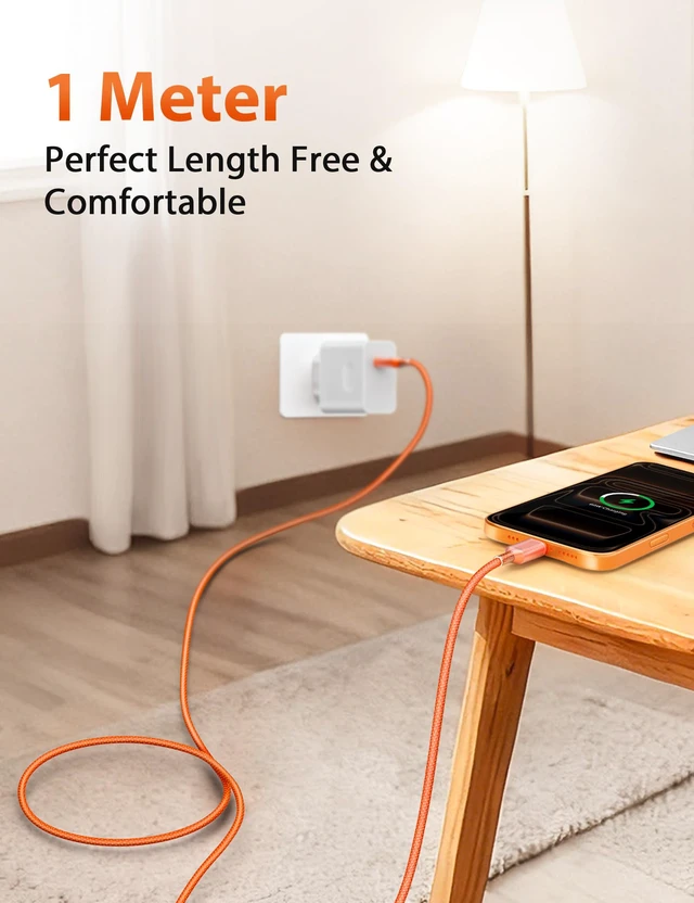 Alt view image 4 of 7 - USB C Cable Fast Charging 6FT 60W 45W 40W 30W 25W 3A for iPhone 18 Pro Max 17 Air 16 Plus 16e 15 Nylon Braided USB Type C PD Charge Cord for Galaxy S25 FE S24 S23 A17 for iPad A16 Pixel 11 10a School