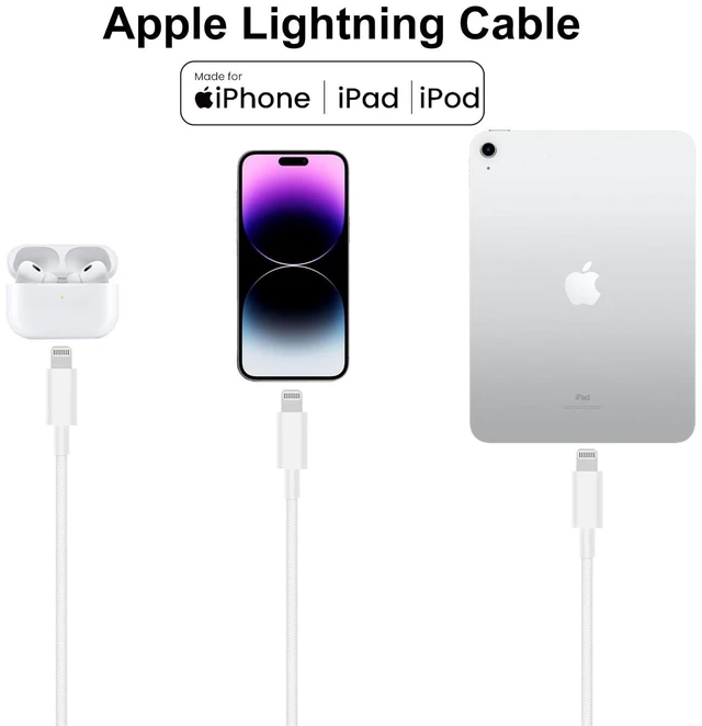 Alt view image 4 of 5 - USB-C to Lightning Cable 6FT for iPad 9/8/7/6th Generation, iPad Air/Mini | iPad Charger Fast Charging Apple MFi Certified Nylon Braided Type C to Lightning Cord