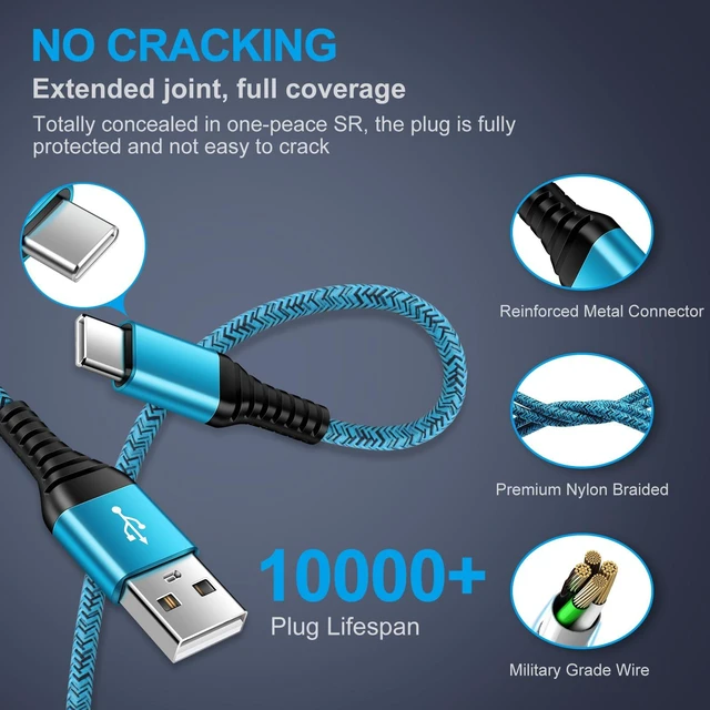 Alt view image 6 of 7 - USB A to USB C Cable 3A Fast Charging Car Carplay Cord 6 FT Type C Charger Car Charging Cord for iPhone 18 Pro Max,17e 17 Pro Max Air,16e,16 Pro Max,16 Pro,16 Plus,15 Pro Max,15 Plus Cable for Carplay