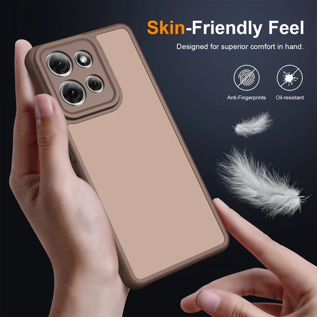 Alt view image 2 of 7 - for Motorola Moto G Power 2026 Case, Matte Dual-Tone Non-Slip Anti-Fingerprint Design with Screen Protector Hybrid Soft TPU Bumper Hard PC Back Protective Phone case for Moto G Power 2025, Brown
