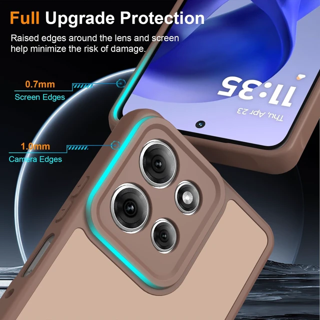 Alt view image 3 of 7 - for Motorola Moto G Power 2026 Case, Matte Dual-Tone Non-Slip Anti-Fingerprint Design with Screen Protector Hybrid Soft TPU Bumper Hard PC Back Protective Phone case for Moto G Power 2025, Brown
