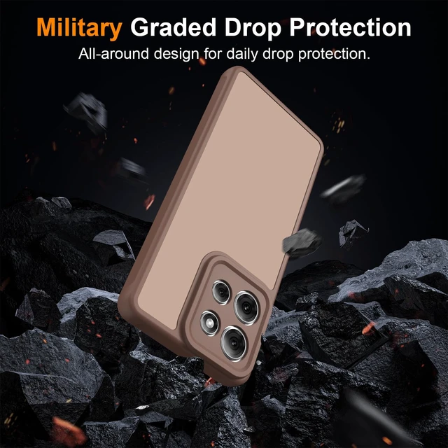 Alt view image 4 of 7 - for Motorola Moto G Power 2026 Case, Matte Dual-Tone Non-Slip Anti-Fingerprint Design with Screen Protector Hybrid Soft TPU Bumper Hard PC Back Protective Phone case for Moto G Power 2025, Brown