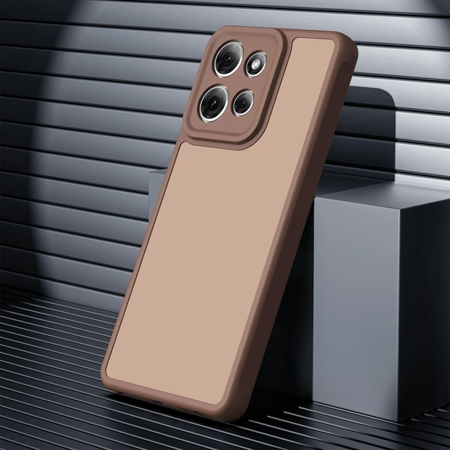 Alt view image 5 of 7 - for Motorola Moto G Power 2026 Case, Matte Dual-Tone Non-Slip Anti-Fingerprint Design with Screen Protector Hybrid Soft TPU Bumper Hard PC Back Protective Phone case for Moto G Power 2025, Brown