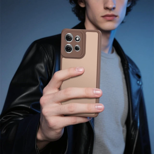 Alt view image 7 of 7 - for Motorola Moto G Power 2026 Case, Matte Dual-Tone Non-Slip Anti-Fingerprint Design with Screen Protector Hybrid Soft TPU Bumper Hard PC Back Protective Phone case for Moto G Power 2025, Brown