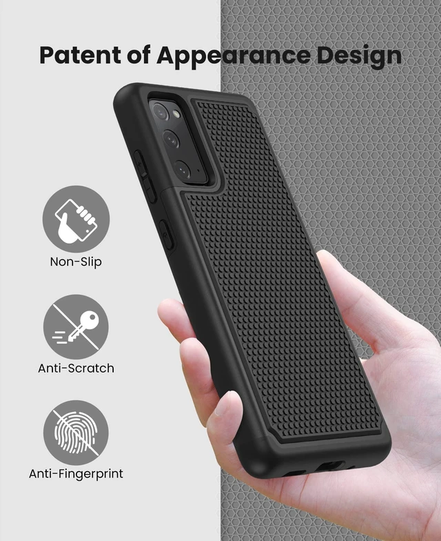 Alt view image 4 of 7 - for Samsung Galaxy S20 FE 5G Case: Dual Layer Non Slip Black | Military Grade Drop Protection, Matte Textured, Shockproof Protective Cell Phone Cover, for Daily Use, Black