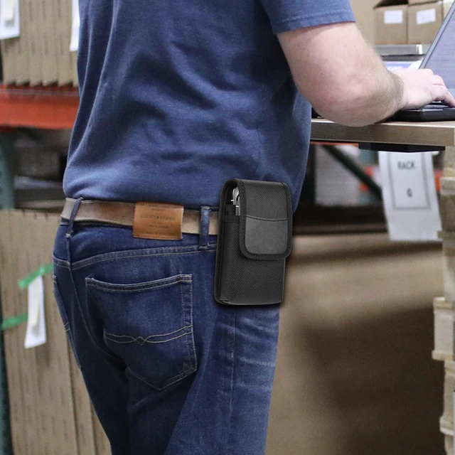Alt view image 7 of 7 - Two Phone Case Holder with Strong Belt Clip, Dual Phone Case for Two Phones, Hook and Loop Closure, Sturdy Nylon Material Dual Phone Holster for iPhone and Samsung