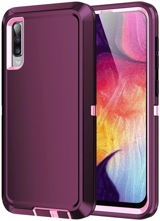 Main image of for Galaxy A50 Case,Heavy Duty Shockproof Dust/Drop Poof 3 Layers Full Bady Protection Rugged Cover Case for Galaxy A50,Purple/Pink