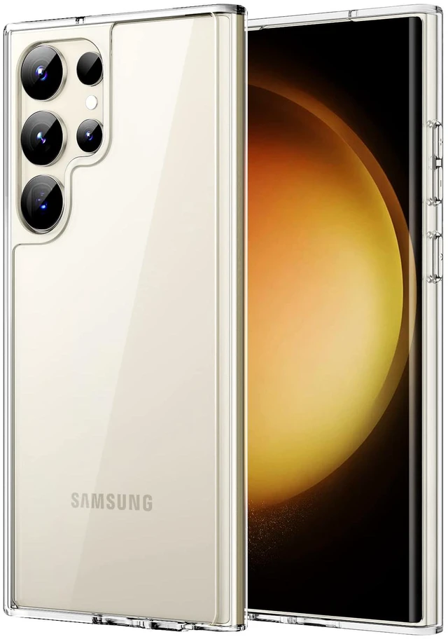Main image of Case for Samsung Galaxy S23 Ultra, Anti-Yellowing, Clear | Shockproof Protection, Scratch Resistant Hard PC Back, Durable Transparent TPU Bumper