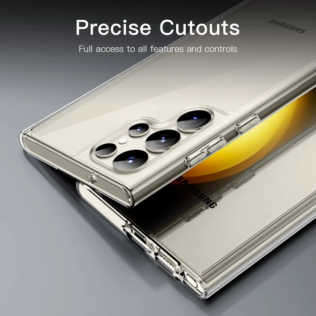 Alt view image 7 of 7 - Case for Samsung Galaxy S23 Ultra, Anti-Yellowing, Clear | Shockproof Protection, Scratch Resistant Hard PC Back, Durable Transparent TPU Bumper