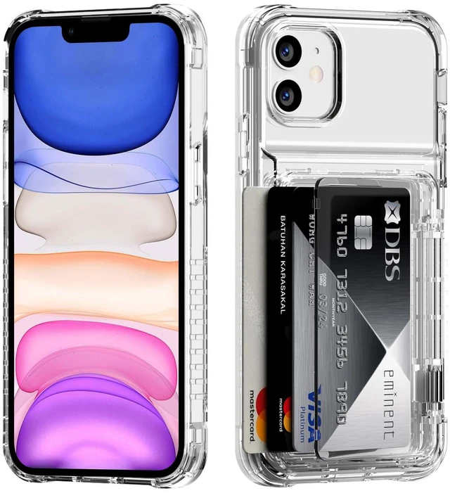 Main image of for iPhone 11 Case Wallet with Credit Card Holder Clear Transparent | Cover for iPhone 11 6.1 inch Protective Phone Case Heavy Duty Protection Shockproof Anti-Scratch Anti-Yellow