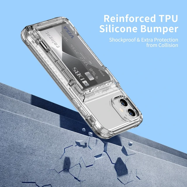 Alt view image 5 of 7 - for iPhone 11 Case Wallet with Credit Card Holder Clear Transparent | Cover for iPhone 11 6.1 inch Protective Phone Case Heavy Duty Protection Shockproof Anti-Scratch Anti-Yellow
