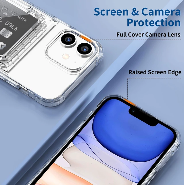 Alt view image 4 of 7 - for iPhone 11 Case Wallet with Credit Card Holder Clear Transparent | Cover for iPhone 11 6.1 inch Protective Phone Case Heavy Duty Protection Shockproof Anti-Scratch Anti-Yellow