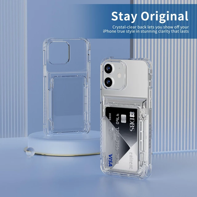 Alt view image 7 of 7 - for iPhone 11 Case Wallet with Credit Card Holder Clear Transparent | Cover for iPhone 11 6.1 inch Protective Phone Case Heavy Duty Protection Shockproof Anti-Scratch Anti-Yellow