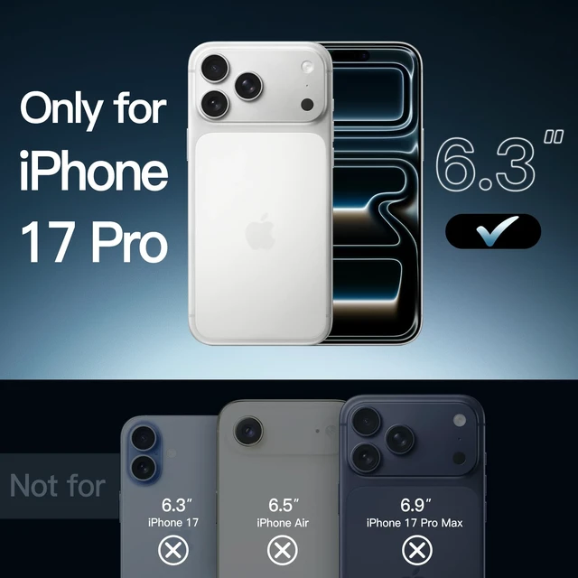 Alt view image 2 of 6 - Case for iPhone 17 Pro, Anti-Yellowing, Clear | Shockproof Protection, Scratch Resistant Hard PC Back, Durable Transparent TPU Bumper