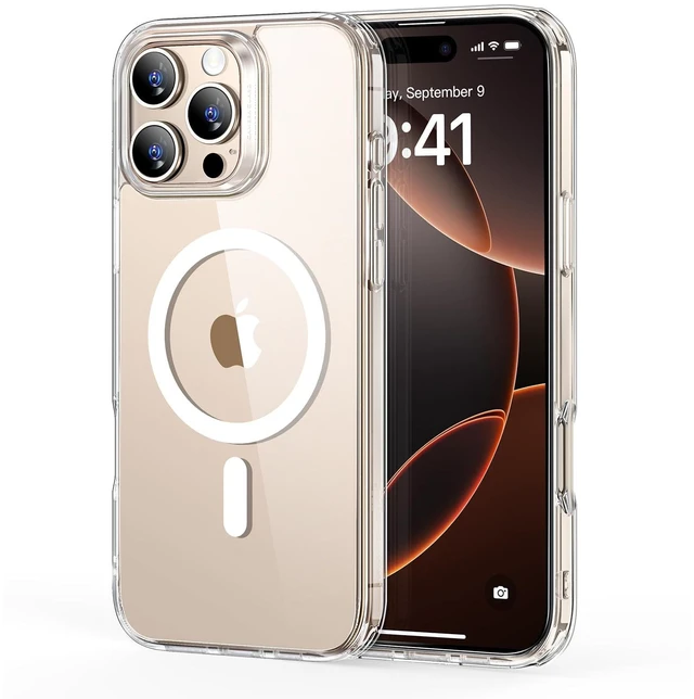 Main image of for iPhone 16 Pro Max Case, Compatible with MagSafe, Shockproof Military-Grade Protection, Magnetic Phone Case for iPhone 16 Pro Max, Classic Hybrid Case (HaloLock), Clear