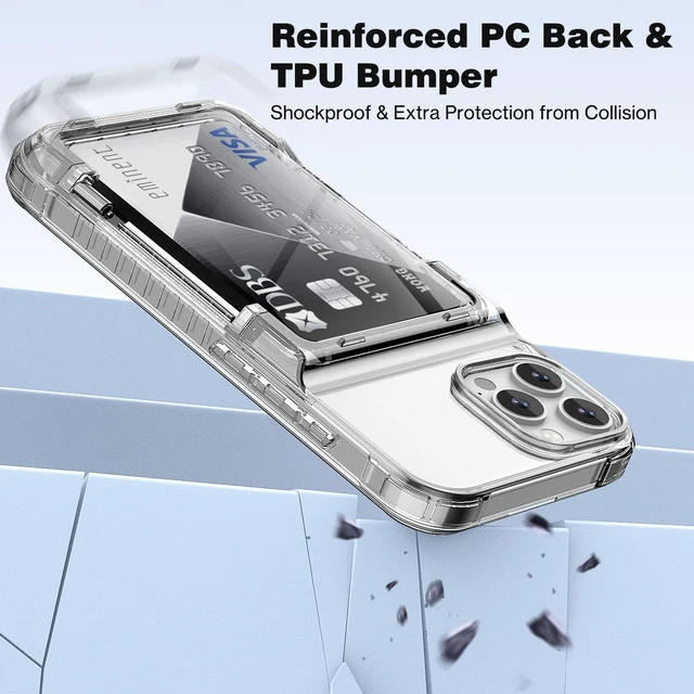 Alt view image 7 of 7 - for iPhone 16 Pro Max Case Wallet Clear with Credit Card Holder | Transparent Cover for iPhone 16 Pro Max 6.9 inch Protective Case Heavy Duty Protection Shockproof Anti-Scratch Anti-Yellow