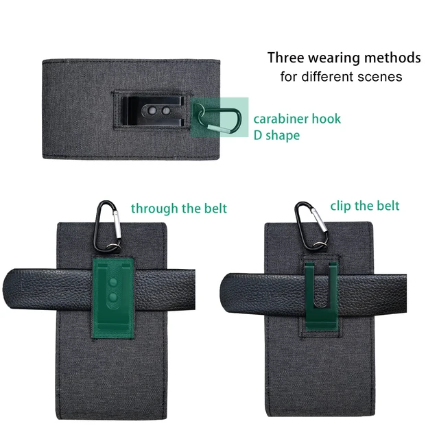 Alt view image 4 of 7 - One Case Two Phones, Dual Phone Holster Pouch with Belt Clip, Hook and Loop Closure for iPhone 17 16 15 14 13 12 Pro Max, Moto G15,Edge 50,Galaxy Note 20 Ultra, S25 Ultra S24+A56-Black