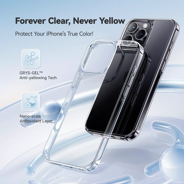 Alt view image 2 of 7 - for iPhone 16 Pro Case, Crystal Clear, Never Yellow Technology | 15FT Military-Grade Protection, Shockproof Slim Thin Transparent Cover, Women Men for iPhone 16 Pro Phone Case, 6.3 inch