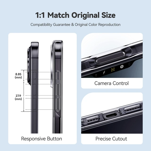 Alt view image 7 of 7 - for iPhone 16 Pro Case, Crystal Clear, Never Yellow Technology | 15FT Military-Grade Protection, Shockproof Slim Thin Transparent Cover, Women Men for iPhone 16 Pro Phone Case, 6.3 inch