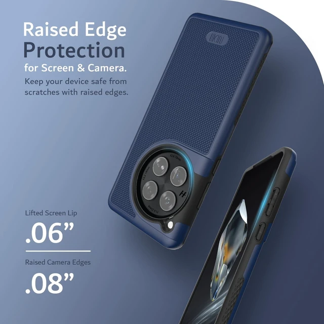 Alt view image 5 of 7 - MergeGrip Phone Case for OnePlus 12 5G 2024 - Military Grade, Drop Tested, Dual Layer, Shockproof, Anti-Slip, Heavy Duty & Protector Cover Protective Phone Case - Indigo Blue