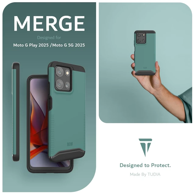 Alt view image 7 of 7 - Merge for Moto G Play 2026 / G 2026 / G 2025 Case - Hunter Green | Military Grade Drop Tested | Dual Layer Heavy Duty Protection | Rugged Slim Grip Case for Motorola G 2025/2026 & G Play 2026
