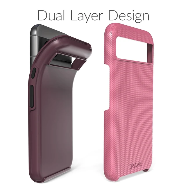 Alt view image 4 of 7 - Dual Guard for Google Pixel 8a Case - Berry | Designed for the Google Pixel 8a (6.1 inch) with Wireless Charging Compatibility and a Textured Grip