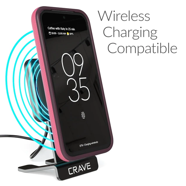 Alt view image 6 of 7 - Dual Guard for Google Pixel 8a Case - Berry | Designed for the Google Pixel 8a (6.1 inch) with Wireless Charging Compatibility and a Textured Grip