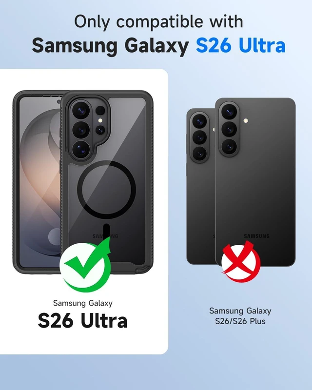 Alt view image 4 of 7 - Magnetic Designed for Samsung Galaxy S26 Ultra Phone Case Black | Full Body Shockproof Cover, with Built-in Screen Protector Slim Fit Protective Case for S26 Ultra 6.9"