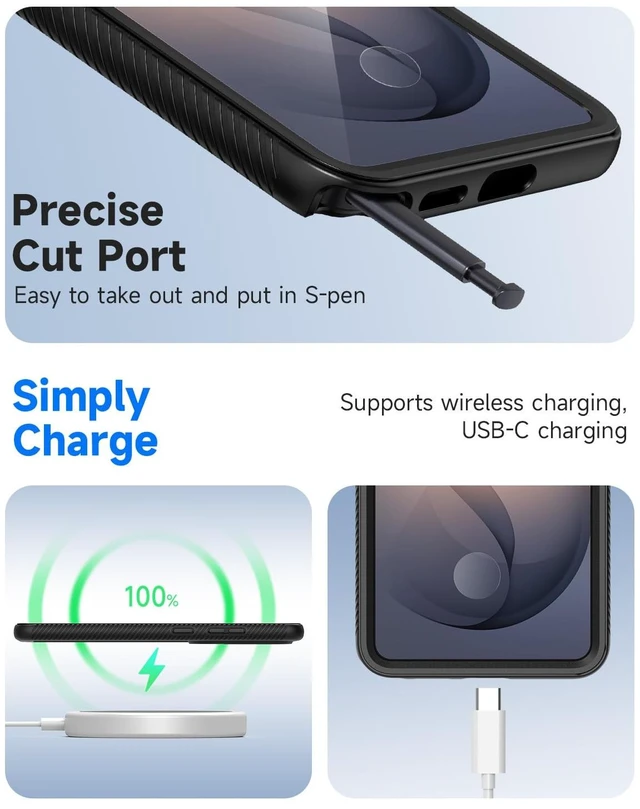 Alt view image 7 of 7 - Magnetic Designed for Samsung Galaxy S26 Ultra Phone Case Black | Full Body Shockproof Cover, with Built-in Screen Protector Slim Fit Protective Case for S26 Ultra 6.9"
