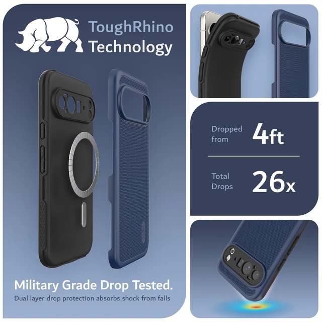 Alt view image 2 of 6 - MergeGrip Magsafe Compatible for Pixel 10 Pro XL Case - Indigo Blue | Military Grade Drop Tested | Dual Layer Slim Heavy Duty Protective Cases for Google Pixel 10 Pro XL Phone Case