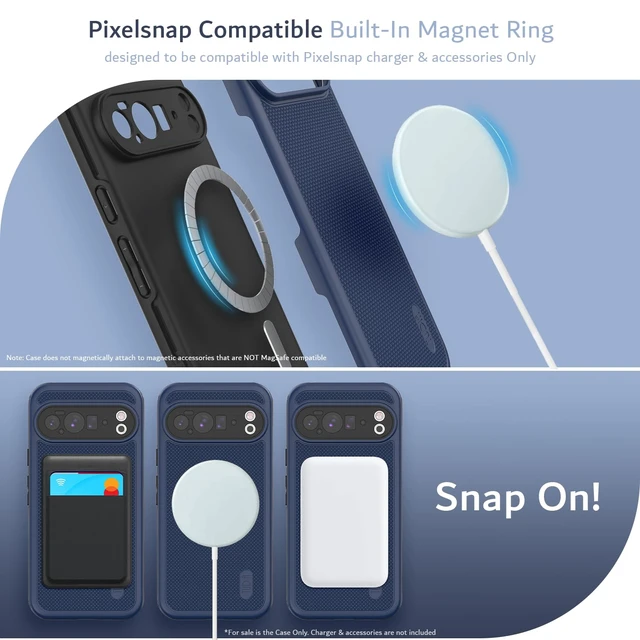 Alt view image 3 of 6 - MergeGrip Magsafe Compatible for Pixel 10 Pro XL Case - Indigo Blue | Military Grade Drop Tested | Dual Layer Slim Heavy Duty Protective Cases for Google Pixel 10 Pro XL Phone Case